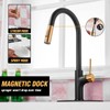 Achelous Black and Gold Kitchen Faucet with Pull Down Magnetic
