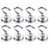 ZFYQ Magnetic Hooks, 25mm Ultra Powerful Magnets 40lbs Hooks, Great for Fridge, Office and Kitchen, 8 Pack