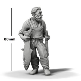 80mm Model Sailors x 2 - Set 2 - Resin Fisherman Figurines for Model Ships – Highly Detailed 80mm Crew for RC & Static Model Boats – Premium Quality Miniatures for Dioramas & Maritime Displays