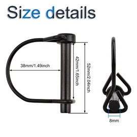INCREWAY 4PCS Wire Lock Pin, 5/16" Carbon Steel Shaft Locking Pin Safety Coupler Pin Round Loop Wire Lock Trailers Pin for Farm Lawn Garden