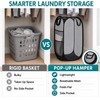 Collapsible Mesh Pop Up Laundry Hamper with Handles & Side