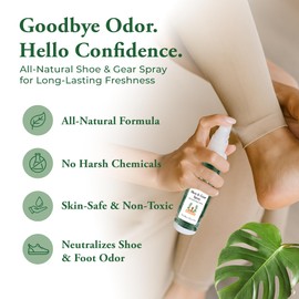 Foot Sense – Shoe Deodorizer & Foot Spray – Natural Foot & Shoe Odor Eliminator for Smelly Feet, Shoes & Sports Gear, Long-Lasting Refreshener for Adults & Kids – 5oz