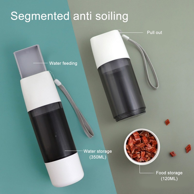Pet Water Bottle Portable Water Dispenser Drinking Feeder Grain Cup