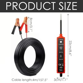 Probador de Circuito Eléctrico Automotriz EM285, 6-24V DC con Protección contra Cortocircitos, Cable de 5m, Probador de Corrente para Diagnóstico de Fallas en Sistema Eléctrico del Coche