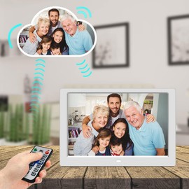 Digital Photo Frame USB 10.1 Inch with 16GB Card & Remote Control, IPS HD Digital Picture Frame with Music/Video Player/Calendar/Alarm, Digital Photo Frame Sd Card with USB Port, Gifts for Elders