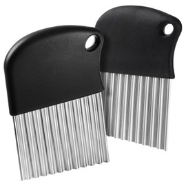 HNYYZL Crinkle Cutter,2Pcs Waffle Fry Cutter for Potatoes - Crinkle Cut Fries Maker, French Fries Cutter, Fry Cutter for Home & Commercial Use