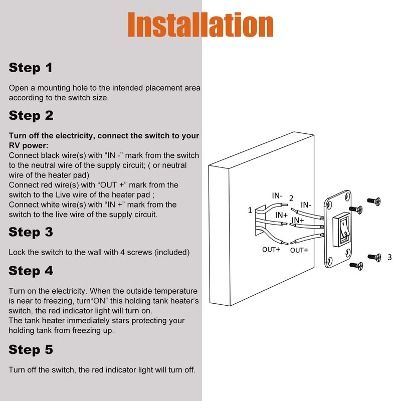 Facon 12Volts Switch Box Panel, 30Amps Rocket On&Off Switch with