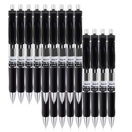Reaeonat Gel Pens, 18 Pack 0.5mm Retractable Rollerball Pens Black ink Smooth Pens for Adult Writing Note Taking School & Office Supply