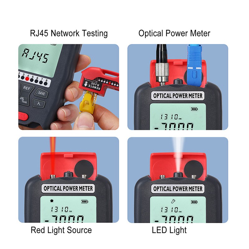 Optical Fiber Power Meter Red Light Source Network Optic Tester
