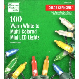 HOME ACCENTS HOLIDAY 1003 203 687 100CT COLOR CHANGING MINI LED 28' - NEW