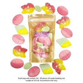 Best Swedish Bubs Candy Mix From Sweden, Skulls, Godis, Sour, Tutti Fruitti, Pomegranate, Pear, Lemon, Raspberry, Gummy, Ovals, Strawberry, 1/2 Pound