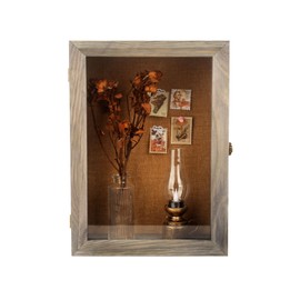 11x16 Extra Deep Shadow Box , Large Shadow Boxes Display Cases，for Displaying Photo Souvenir Collection（Grey）
