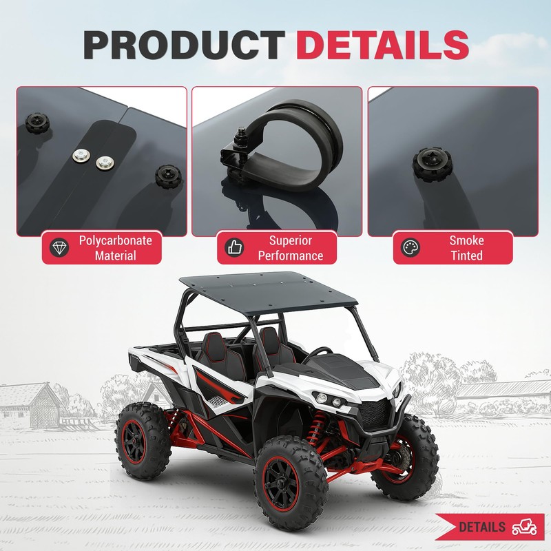 HECASA Hard Roof Top Compatible with 2020-2025 Kawasaki Teryx KRX
