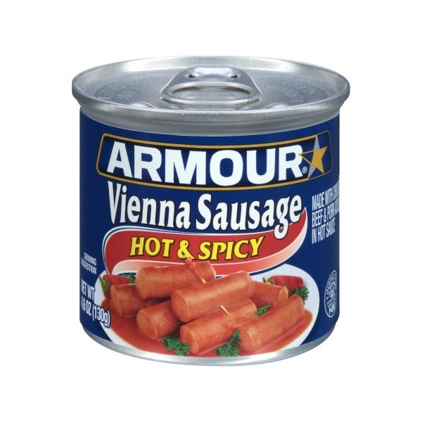 Armour Star Vienna Sausage, Hot & Spicy, 4.6 Ounce (Pack of 6)
