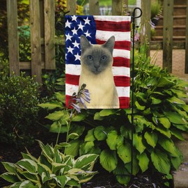 Caroline's Treasures Blue Point Cat American Garden Flag Mailbox Flag Decorative Yard Flag Banner Outside Patio Artwork Yard Flower Beds, Garden Size, Multicolor