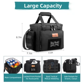 HSHRISH Lunch Bag for Men, Tactical Cooler Bag, Reusable Waterproof Leakproof Insulated Lunch Box for Adults Men Work Picnic Outdoor Hiking Day Trips Camping, 12L Black