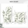 Silicone Oven Mitts and Pot Holders Sets, Home Green Leaf