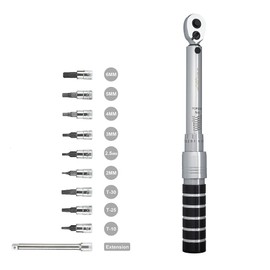 Venzo 1/4 Inch Driver Click Torque Wrench Set - 2 to 15 Nm - Small Adjustable - Great Maintenance Tool for MTB, Mountain, Road Bike & Motorcycle - All Bits are Included As a Kit