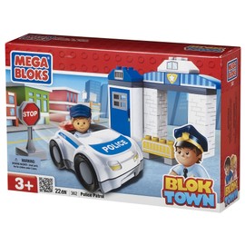 Mega Bloks Blok Town Police Patrol Buildable Playset