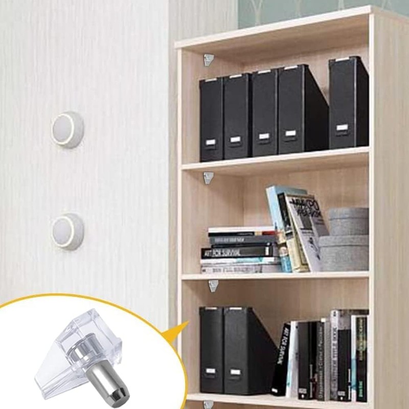 50Pcs Shelf Support Peg, Support Cabinet Shelf Pins, Clear Plastic
