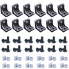 QIJINTRID 12Sets Black 1010 Series Aluminum Extrusion Connectors,12 pcs 1010