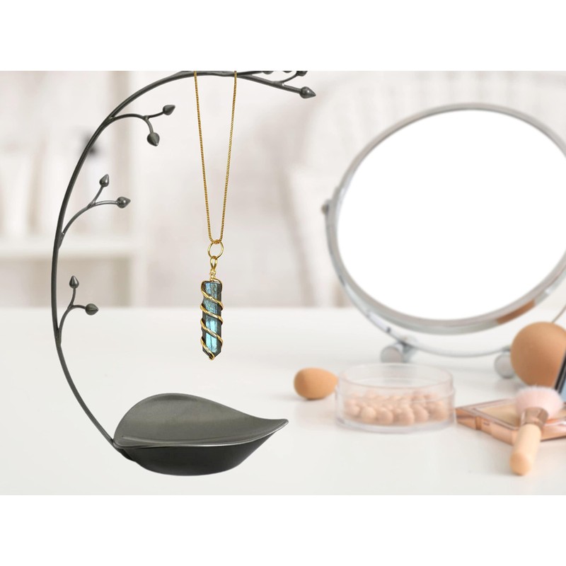 Crystal Necklace Spiral Pencil (Labradorite - Gold)