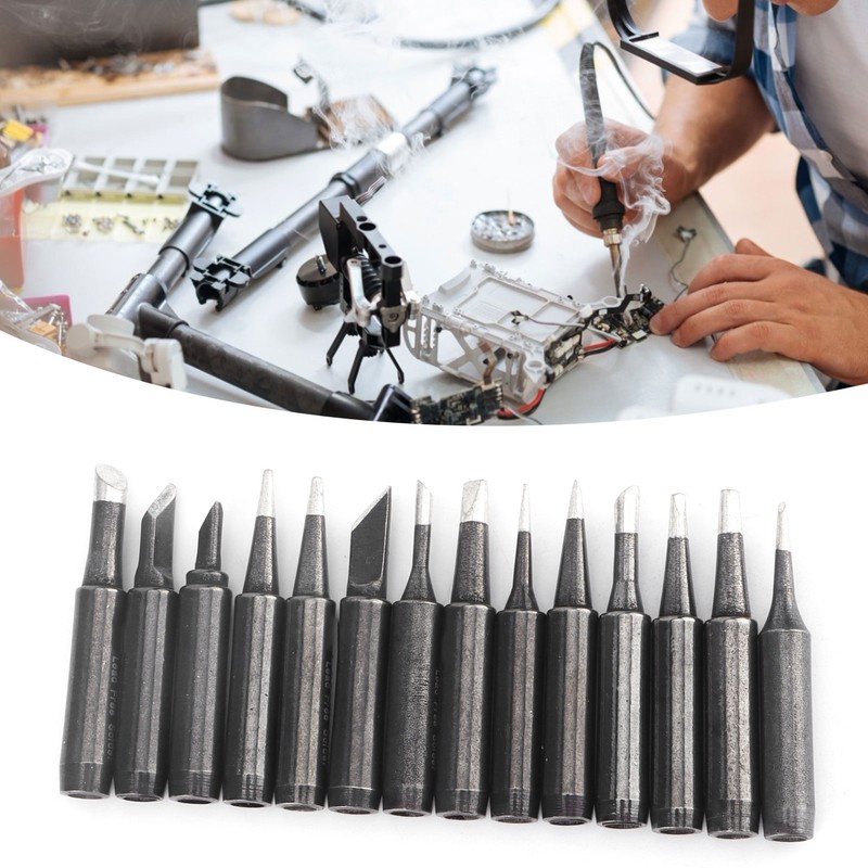 14Pcs Soldering Iron Tips External Heating Copper Welding Head Solder