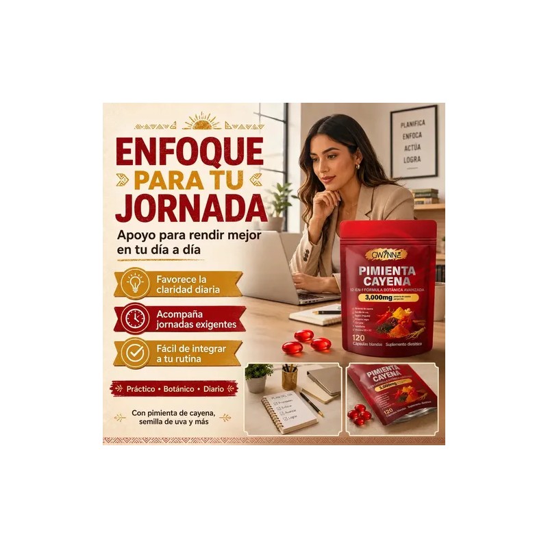Gwynne Suplemento Dietético 12 en 1 con Pimienta Cayenne, Berberina,