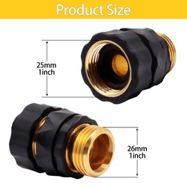 ZHMEINA 3/4 Inch Garden Hose Quick Connect Fittings, Quick Connect Hose Fittings with Gasket, Male and Female Quicks Release Water Hose Connector Adapter, 2 Set