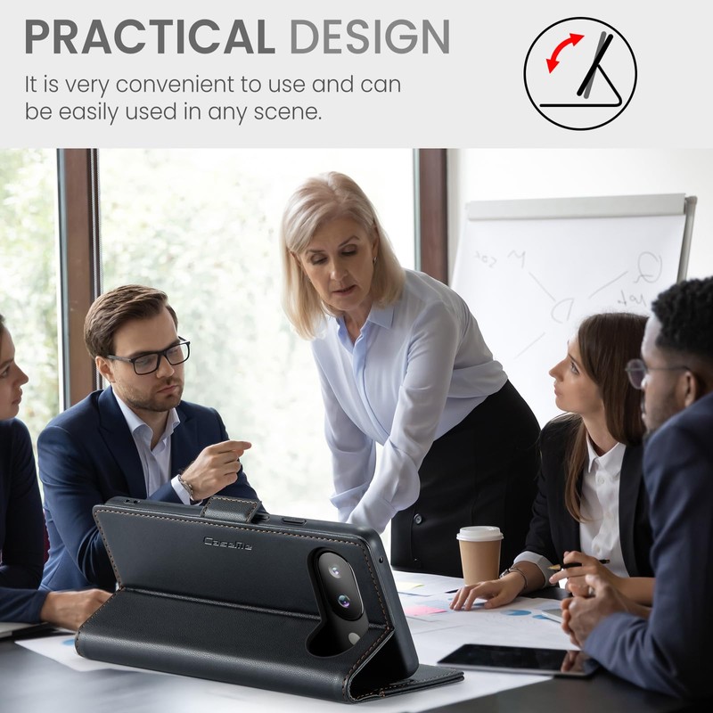 Rerzoiro for Pixel 9A Case, Premium PU Leather Wallet Case