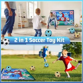 VATOS Soccer Ball Game Set for Kid Indoor Outdoor Backyard Toss Soccer Goal Game
