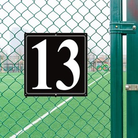 i-CowFun Premium Aluminum Number Signs 13, Metal 12" X 12" Black Numbered Signs Outdoor for Parking Lots, Floor, Dock, Court, Aisle, Field, High Visibility, No Fade, Weather-resistant