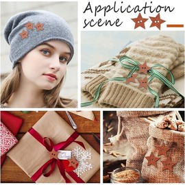 100Pcs 20MM Brown Small Wooden Star Buttons for Crafts, Brown Vintage Star Buttons for Sewing, Wooden Decorative Buttons with 2 Holes, Scrapbooking Craft Sewing Buttons and Fasteners