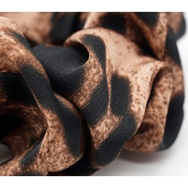 Cheetah Hair Scrunchies 5pcs Big Large Fashion Chiffon Leopard-print Scrunchie Ponytail Holder Hair Elastic Hair Ties Hair Bands Animal-printed Pattern Scrunchy for Women Landy