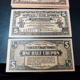 Schulte Cigar Stores United Profit Sharing Vintage "Half Coupon". Qty 1