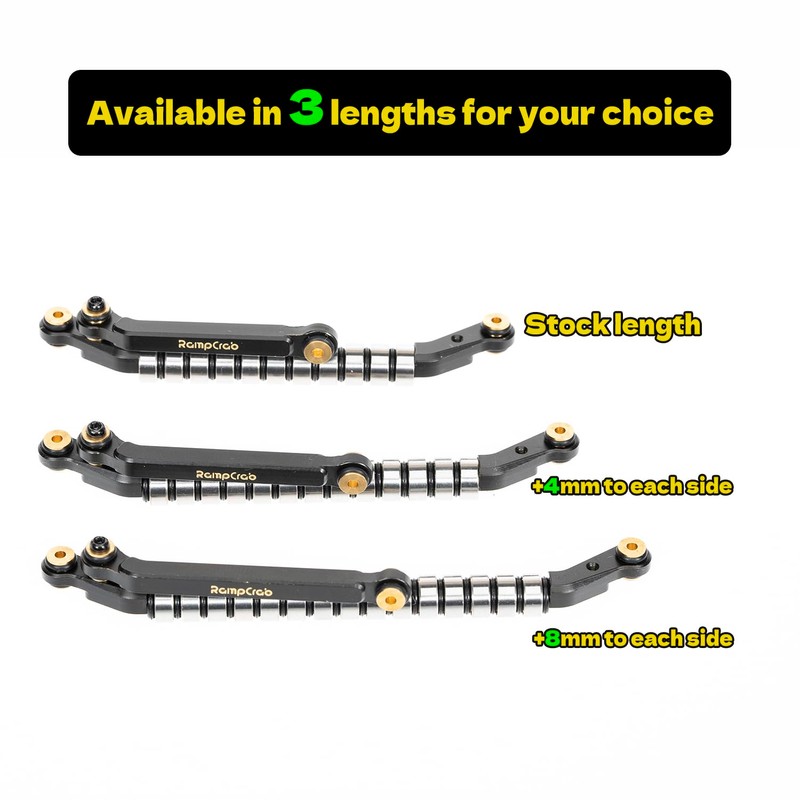 RampCrab Bearing Steering Link for SCX24 & AX24 +4mm axle