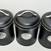 Darthome Black Tea Coffee Sugar Canisters Metal Airtight Lid Kitchen