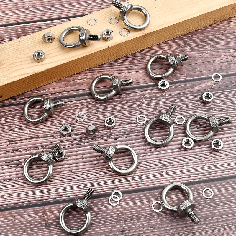 Elesunory 20 Pack Eye Bolts with Nuts, M6 Lifting Shoulder