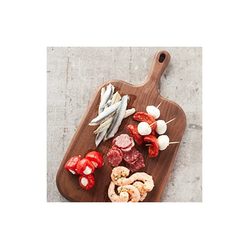Point-Virgule Walnut Wood Serving Board with Handle, Perfect for Serving