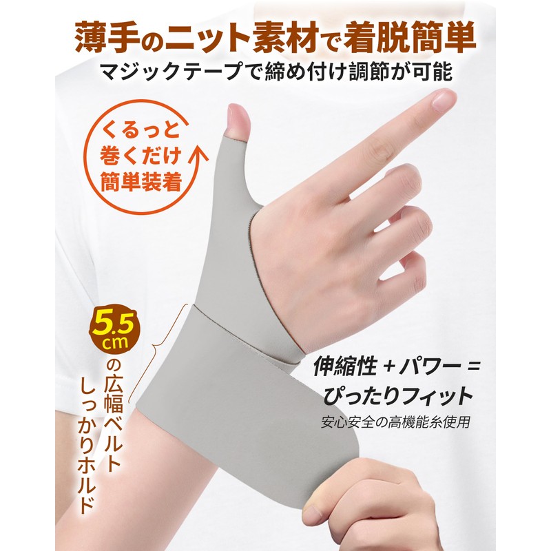 GOKEI Wrist Support, Thumb Support, Tendon Sheath, Thin, Lightweight, Compression