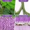 Siyaluens 12Pcs Artificial Wisteria Hanging Flowers, 3.6Ft/Pcs Purple Fake Wisteria