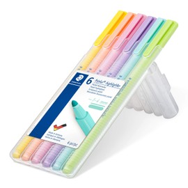 Staedtler triplus textsurfer Pastel Highlighters in Assorted Colors | 6 Pack Mid Highlighters in Easel Box 362 CSB6