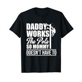 Dads Funny Electrical Lineman Gear - Husband & Lineman Wife T-Shirt