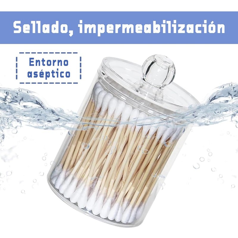 Paquete de 3 frascos de boticario con dispensador de hisopos