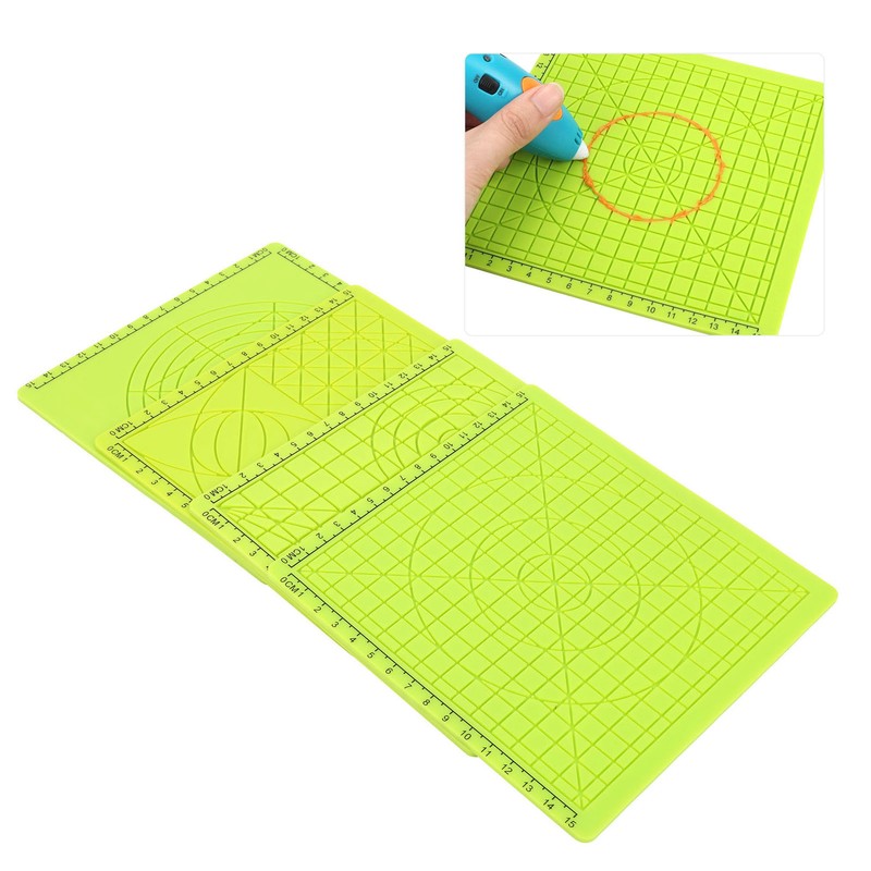 4Pcs 3D Printing Pen Silicone Pad Green Copy Board Soft