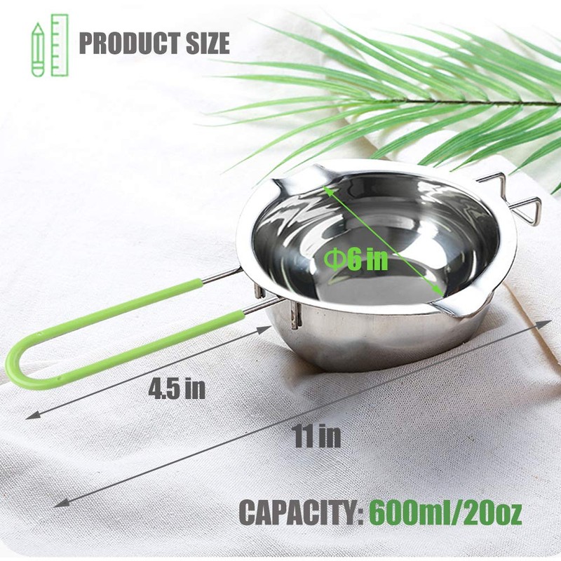 Stainless Steel Double Boiler with Silicone Spatula, Chocloate Metls Pot