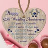 Pixie's Gift 50th Wedding Anniversary" Commemorative Wooden Heart Plaque –