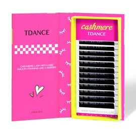 TDANCE Cashmere Lash Extensions Super Soft Classic Lash Extensions CC Curl 0.05mm Thickness 10mm Single Length Individual Eyelash Extensions for Professional Salon Use(0.05-CC,10mm)
