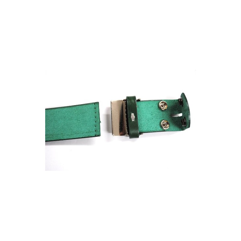 Bell Label Italian Buttero Silver H-Buckle Belt, Made in Japan,