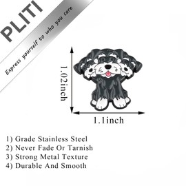 PLITI Schnauzers Lover Gift Schnauzers Mom Gift Cute Schnauzer Brooch Pin For Dog Owner (3 Schnauzer pinCA)